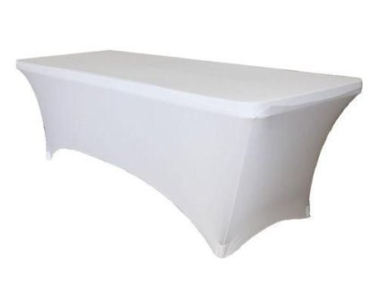 Elastický poťah pre obdĺžnikový stôl 122cm (Farba Biela)
