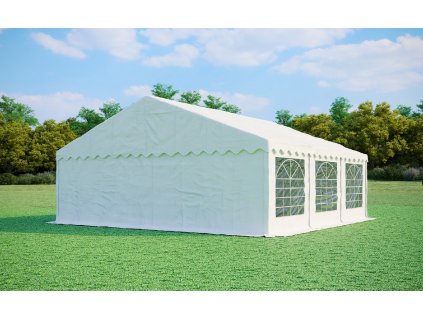 Záhradné Párty stan 6x6m MAX 2m (Farba Biela, Bočné plachty 6ks plných bočníc bez okien)