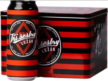 TŘI SESTRY - 11° ležák - balení s dárkem - plechová dóza 6×0,5l plech