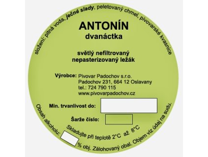ANTONÍN 12% - Světlý Ležák