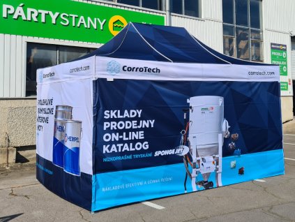 Nůžkový reklamní stan s potiskem 3x6m Hliník PREMIUM