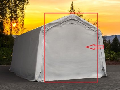 Náhradní vchodová plachta k mobilní garáži PVC 720HD - 3,3x7,2m barva Šedá