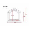 Párty stan 3x6m - PVC PREMIUM Ohnivzdorný