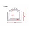 Párty stan 3x8m - PVC PREMIUM Ohnivzdorný