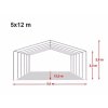 Zahradní Párty stan 5x12 m PVC Standard Ohnivzdorný barva Bílá