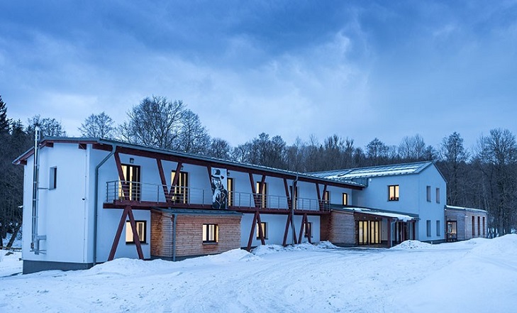 Pivovar objekt v zimě