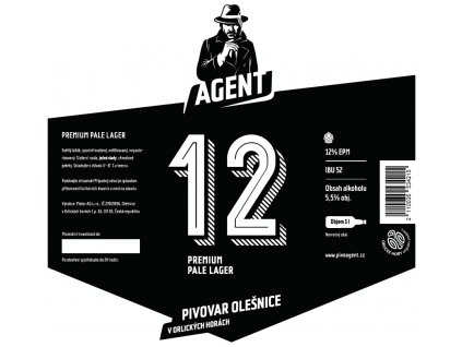 Etiketa Světlý ležák Prémium 12° - old