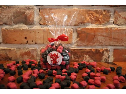 Čertovský MIX Marshmallow obalované v čokoládě - Malina, Uhlík