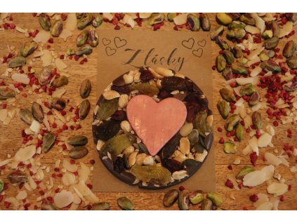 Čokoládová pečeť s jahodovým srdíčkem - Mléčná