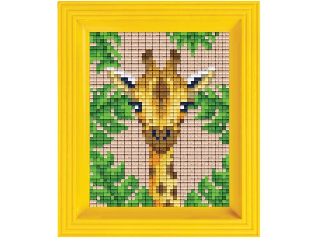 Obrázek s rámečkem 24 barev - žirafa v džungli