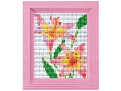 Obrázek s rámečkem 34 barev - růžová lilie