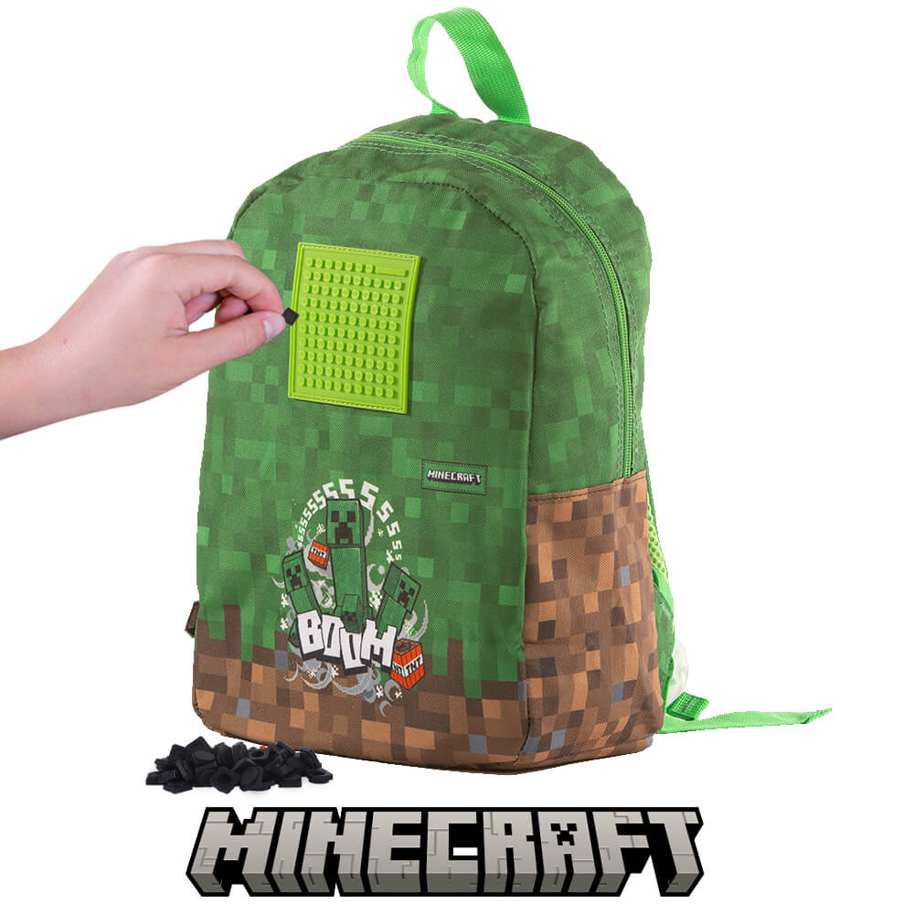 Levně PIXIE CREW & MINECRAFT dětský batoh zeleno-hnědý