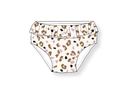 Plavky pre bábätká s UPF 50+ Leopard béžový