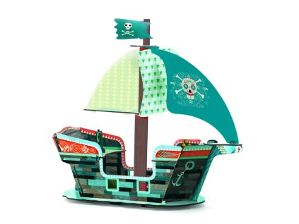 Kartónová 3D pirátska loď