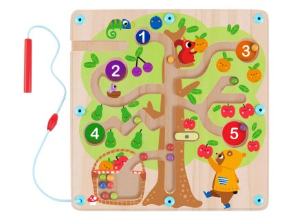 Magnetický labyrint Počítání ovoce na stromě