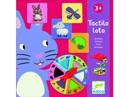 Loto s plochami na rozvíjanie hmatu  Zvieratká