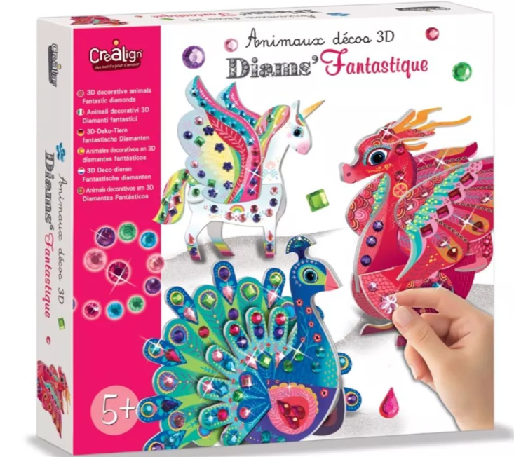 Créa Lign 3D zvieratká diamantová mozaika Fantázia