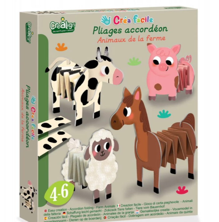 Créa Lign Tvorenie z papiera zvieratká na farme