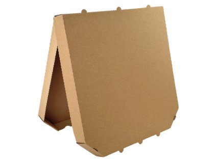 pizza krabice 40x40x4 cm, hnědá bez potisku, zkosené hrany (100 ks/balení)