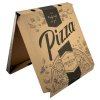 pizza krabice 32,5x32,5x3 cm, hnědá, potisk Pizza, rovné hrany (100 ks/balení)