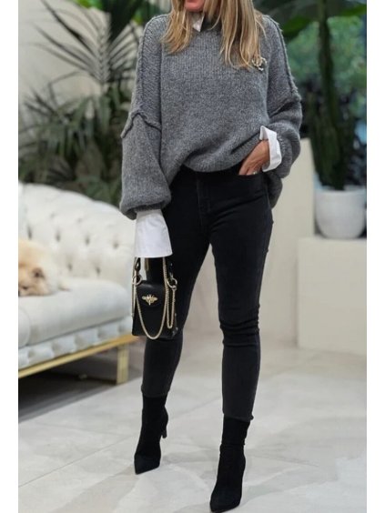 pull en laine gris fonce 6728a8d700cb7