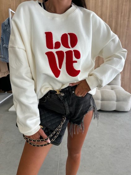 sweatshirt love rouge 66fc20e6e5a46