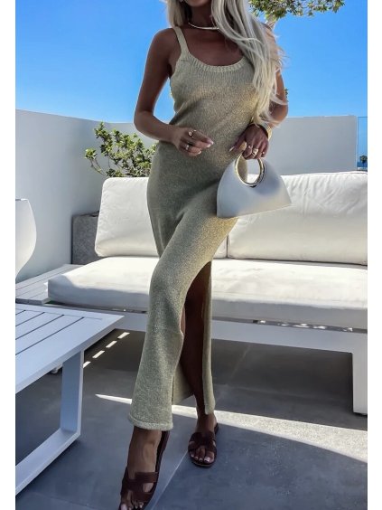 robe longue lurex en viscose dore 683088d73a482