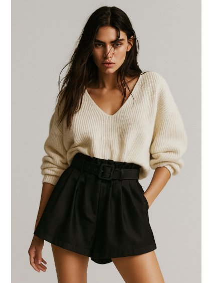 short taille haute avec ceinture noir 68fa0f9853316