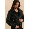 bomber court en similicuir a col rabattu noir 67dbcf3ed06c9