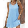 robe gaze de coton a bretelles noue a volant bleu ciel 67ea358a61e7c