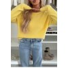 pull maille fine tres doux jaune clair 689ca5b0dd1b1