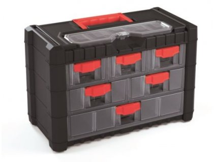 plastovy organizer zavesny multicase cargo 400x200x260 cervene uchyty