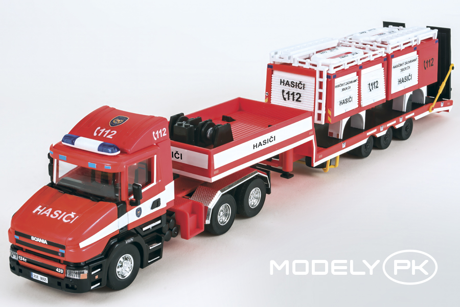 Scania přepravník s nákladem Hasičský záchranný sbor ČR 1:48