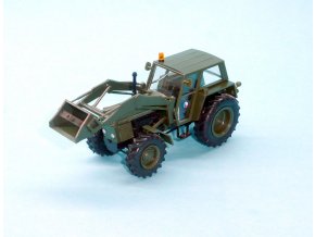 ZETOR Crystal 12045 s čelním nakladačem - stavebnice 1:43 - vojenská zelená ČSLA/AČR II.