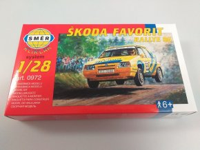 Škoda Favorit Barum Rallye 1996 žlutý stavebnice 1:28 Směr
