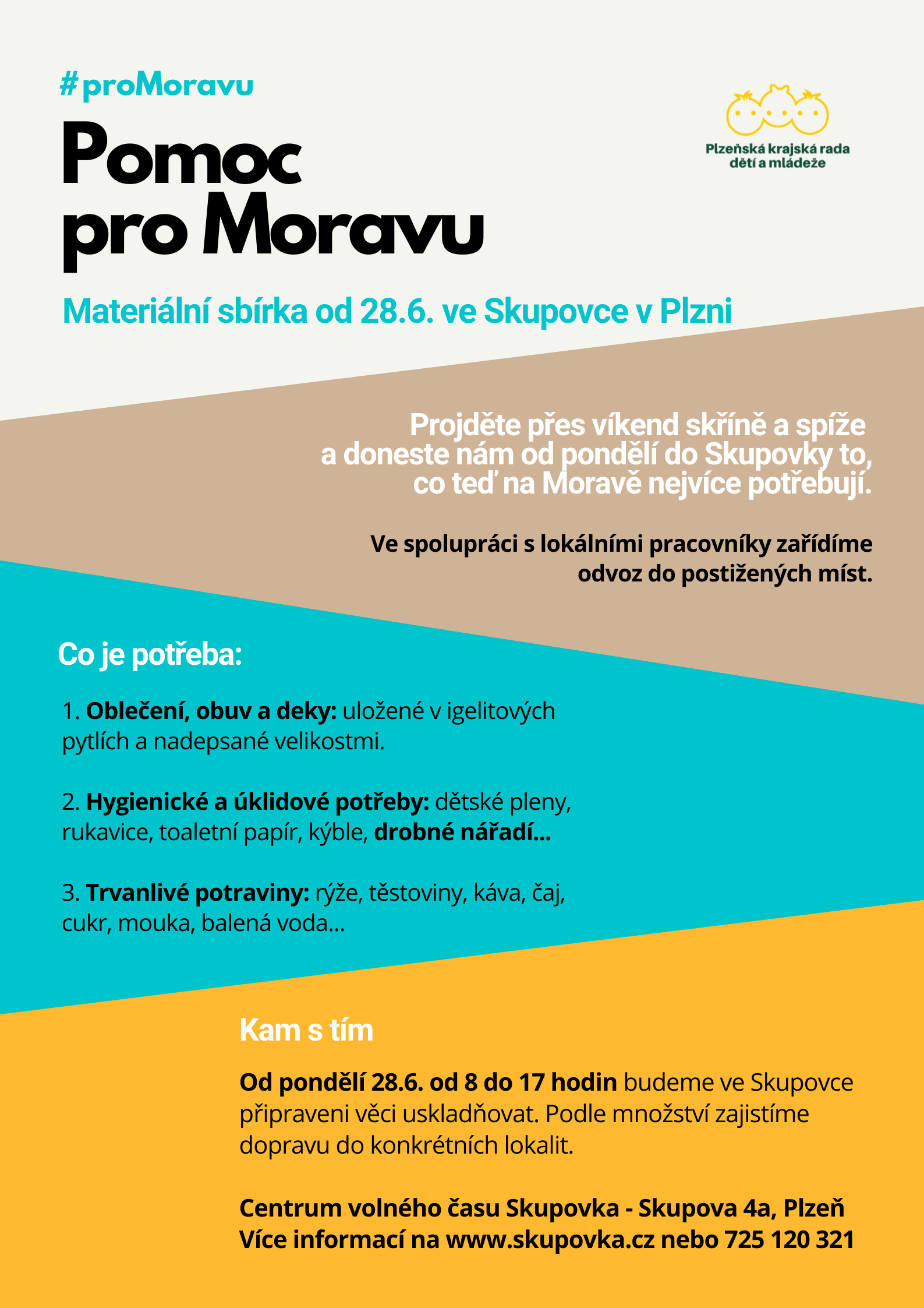 Pomoc pro Moravu - SBÍRKA UKONČENA!