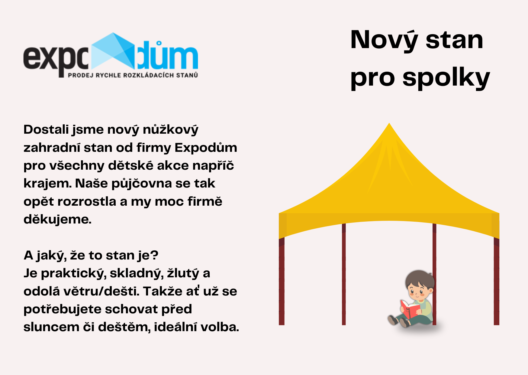 Nový stan pro stovky dětí z celého kraje