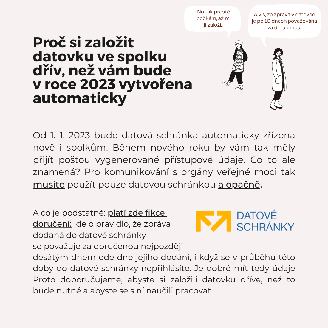 Založení datovky od roku 2023