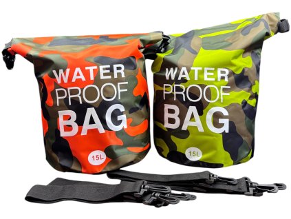 Voděodolný vak camo 15L