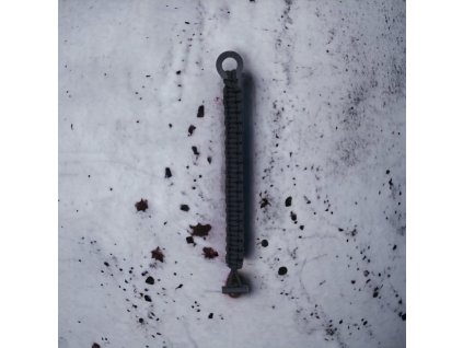 Paracord SURVIVAL náramek černý, křesadlo, škrtadlo