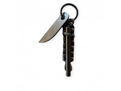 Paracord SURVIVAL klíčenka s křesadlem S, škrtadlo