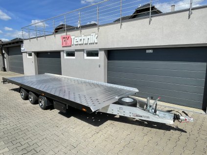 Aluminium Anhänger Autotransporter GROMEX SCHWARZ L6, ALU-Räder, 680 kg, 3500 kg