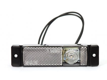Lumină de poziție LED albă cu reflector, cablu și conector, W45