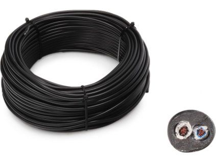 Round two-core cable for trailers, 2 x 0.75 mm (white/black), pack of 50m