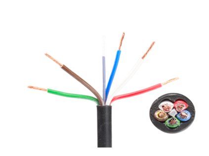 Cablu remorca 5x0,75 mm (maro/alb/rosu/verde/albastru), la metru