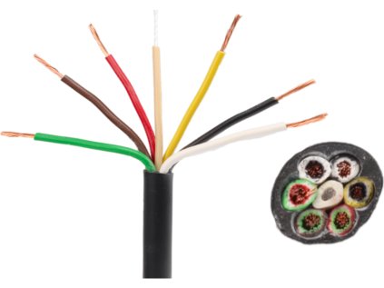 452366 1 452366 kabel pro privesy 6x0 75 mm cerna hneda bila cervena zelena zluta metraz