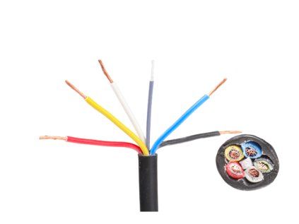 Cablu remorca 5x0,75 mm (negru/alb/rosu/galben/albastru), la metru