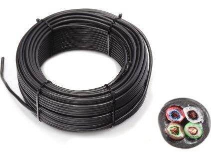 Cablu remorcă în patru culori 4 x 0,75 mm (maro/alb/roșu/verde), pachet de 50 m