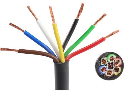 Sedemfarebný kábel pre prívesy 7x1 mm, metráž