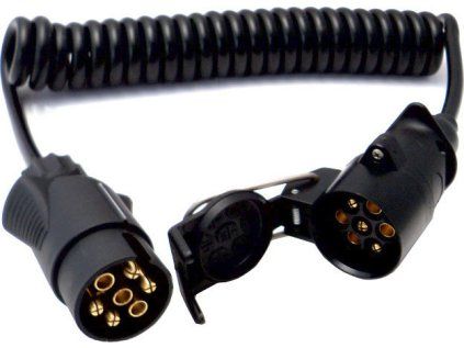 Connecting cable, 3.2 m long, spiral, 1x plug, 1x cable socket, 7-pin 12V